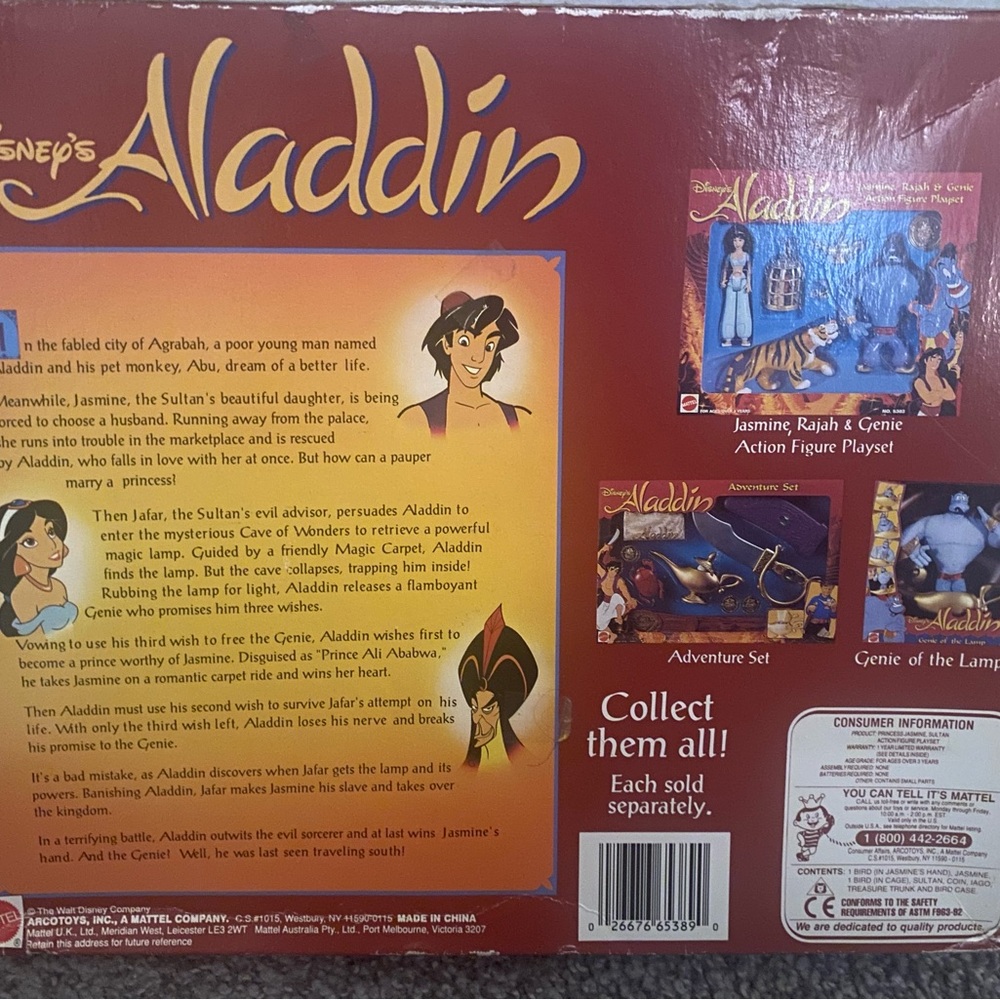 Disney’s Aladdin Princess Jasmine, Sultan Action Figure Playset - Picture 2 of 4